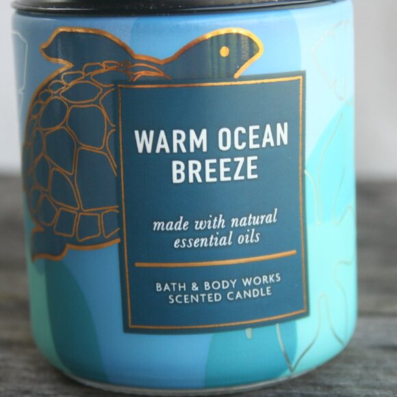 WARM OCEAN BREEZE SCENTED 7 OZ CANDLE NEW BOLD SCENT BATH BODY WORKS SEASIDE - Picture 4 of 12